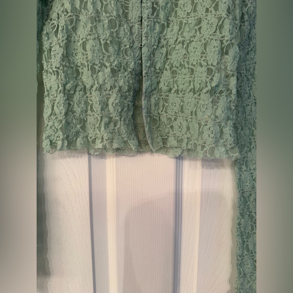 Free People FP One Madison Women’s Blouse Top Mint Cameo Green Lace Size Small - Picture 10 of 14